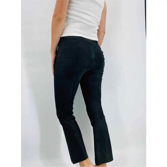 The Row Black Suede Lambskin Bootcut Pants (17) - Picture 2 of 8